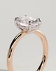 Daisy - Classic Oval Claw Solitaire Engagement Ring - 18k Rose Gold / 18k White Gold Low Setting