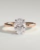 Daisy - Classic Oval Claw Solitaire Engagement Ring - 18k Rose Gold / 18k White Gold Low Setting