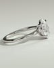 Daisy  Oval Solitaire - 18k White Gold Low Setting