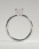 Daisy - Classic Oval Claw Solitaire Engagement Ring - 18k White Gold Low Setting
