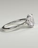 Daisy - Classic Oval Claw Solitaire Engagement Ring - 18k White Gold Low Setting