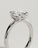 Daisy  Oval Solitaire - 18k White Gold Low Setting