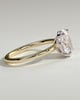 Daisy - Classic Oval Claw Solitaire Engagement Ring - 18k Yellow Gold / 18k White Gold Low Setting
