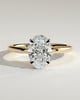 Daisy  Oval Solitaire - 18k Yellow Gold / 18k White Gold Low Setting