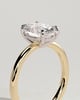 Daisy - Classic Oval Claw Solitaire Engagement Ring - 18k Yellow Gold / 18k White Gold Low Setting