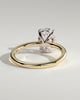 Daisy - Classic Oval Claw Solitaire Engagement Ring - 18k Yellow Gold / 18k White Gold Low Setting