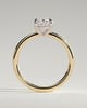 Daisy - Classic Oval Claw Solitaire Engagement Ring - 18k Yellow Gold / 18k White Gold Low Setting