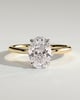 Daisy - Classic Oval Claw Solitaire Engagement Ring - 18k Yellow Gold / 18k White Gold Low Setting