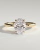 Daisy - Classic Oval Claw Solitaire Engagement Ring - 18k Yellow Gold Low Setting