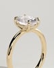 Daisy - Classic Oval Claw Solitaire Engagement Ring - 18k Yellow Gold Low Setting