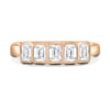 Dallas - Bezel Set Emerald Wedding Ring - 5 stones 18k Rose Gold