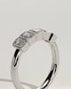 Dallas - Emerald Bezel Set Wedding Ring - 5 stones 18k White Gold