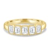 Dallas - Bezel Set Emerald Wedding Ring - 5 stones 18k Yellow Gold
