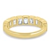 Dallas - Bezel Set Emerald Wedding Ring - 9 stones 18k Yellow Gold