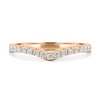 Danielle  Half Pav Curved Wedding Ring - 18k Rose Gold