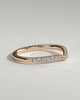 Danielle - Dipped Half Pave Curved Pave Band Wedding Ring - 18k Rose Gold