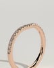 Danielle - Dipped Half Pave Curved Pave Band Wedding Ring - 18k Rose Gold