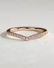 Danielle - Dipped Half Pave Curved Pave Band Wedding Ring - 18k Rose Gold