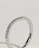 Danielle - Dipped Half Pave Curved Pave Band Wedding Ring - 18k White Gold