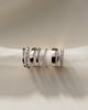 Danielle - Dipped Half Pave Curved Pave Band Wedding Ring - 18k White Gold
