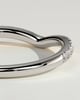 Danielle - Dipped Half Pave Curved Pave Band Wedding Ring - 18k White Gold