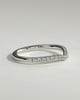 Danielle - Dipped Half Pave Curved Pave Band Wedding Ring - 18k White Gold