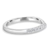 Danielle  Half Pav Curved Wedding Ring - 18k White Gold
