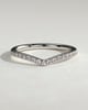 Danielle - Dipped Half Pave Curved Pave Band Wedding Ring - 18k White Gold