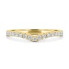 Danielle  Half Pav Curved Wedding Ring - 18k Yellow Gold