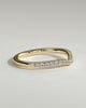 Danielle - Dipped Half Pave Curved Pave Band Wedding Ring - 18k Yellow Gold