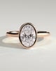 Daphne - Oval Solitaire with Cathedral Bezel Setting - 18k Rose Gold