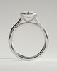 Daphne - Oval Solitaire with Cathedral Bezel Setting - 18k White Gold