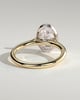 Daphne - Oval Solitaire with Cathedral Bezel Setting - 18k Yellow Gold / 18k White Gold