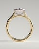 Daphne - Oval Solitaire with Cathedral Bezel Setting - 18k Yellow Gold / 18k White Gold