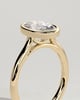 Daphne - Oval Solitaire with Cathedral Bezel Setting - 18k Yellow Gold