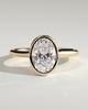 Daphne - Oval Solitaire with Cathedral Bezel Setting - 18k Yellow Gold