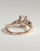 Davina - Emerald Claw Trilogy with Pear Side Stones and Cathedral Setting Engagement Ring - 18k Rose Gold