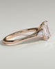 Davina - Emerald Claw Trilogy with Pear Side Stones and Cathedral Setting Engagement Ring - 18k Rose Gold