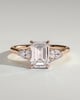 Davina - Emerald Claw Trilogy with Pear Side Stones and Cathedral Setting Engagement Ring - 18k Rose Gold