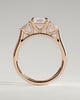 Davina - Emerald Claw Trilogy with Pear Side Stones and Cathedral Setting Engagement Ring - 18k Rose Gold