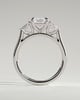 Davina - Emerald Claw Trilogy with Pear Side Stones and Cathedral Setting Engagement Ring - 18k White Gold