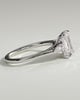 Davina - Emerald Claw Trilogy with Pear Side Stones and Cathedral Setting Engagement Ring - 18k White Gold