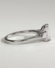 Davina - Emerald Claw Trilogy with Pear Side Stones and Cathedral Setting Engagement Ring - 18k White Gold