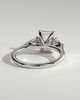 Davina - Emerald Claw Trilogy with Pear Side Stones and Cathedral Setting Engagement Ring - 18k White Gold