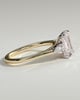 Davina - Emerald Claw Trilogy with Pear Side Stones and Cathedral Setting Engagement Ring - 18k Yellow Gold / 18k White Gold