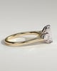 Davina - Emerald Claw Trilogy with Pear Side Stones and Cathedral Setting Engagement Ring - 18k Yellow Gold / 18k White Gold