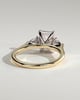 Davina - Emerald Claw Trilogy with Pear Side Stones and Cathedral Setting Engagement Ring - 18k Yellow Gold / 18k White Gold