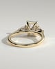Davina - Emerald Claw Trilogy with Pear Side Stones and Cathedral Setting Engagement Ring - 18k Yellow Gold