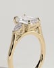 Davina - Emerald Claw Trilogy with Pear Side Stones and Cathedral Setting Engagement Ring - 18k Yellow Gold