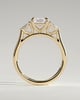 Davina - Emerald Claw Trilogy with Pear Side Stones and Cathedral Setting Engagement Ring - 18k Yellow Gold